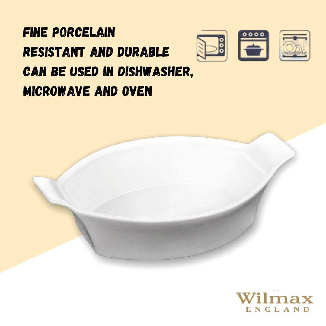 Wilmax Backform 22 cm oval aus Porzellan, hitzebeständig – WL-997009/A