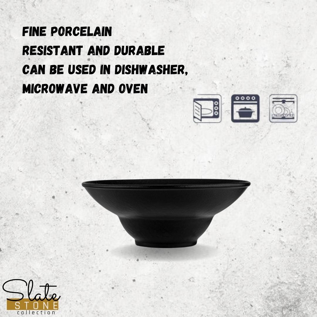 Wilmax Tiefer Porzellanteller Schwarz, 20 cm, 800 ml – WL-661112/A