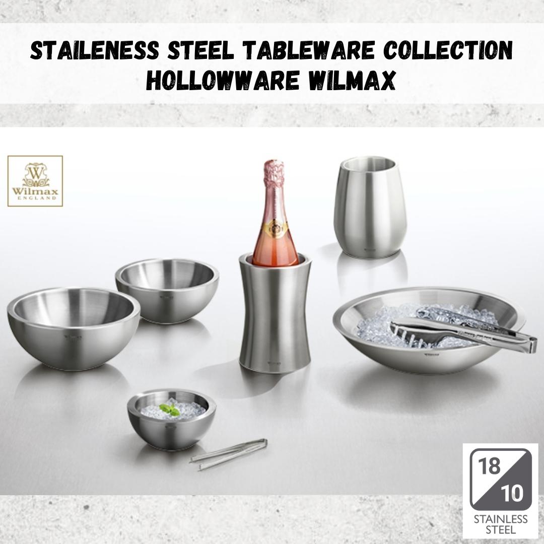 Wilmax Schüssel aus Edelstahl in Silber matt, doppelwandig, 500 ml – WL-553002/A