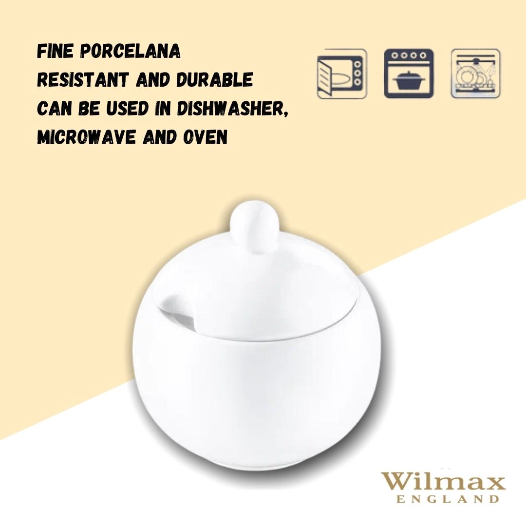 Wilmax Zuckerschale 300 ml aus Porzellan, elegantes Design – WL-995001/A