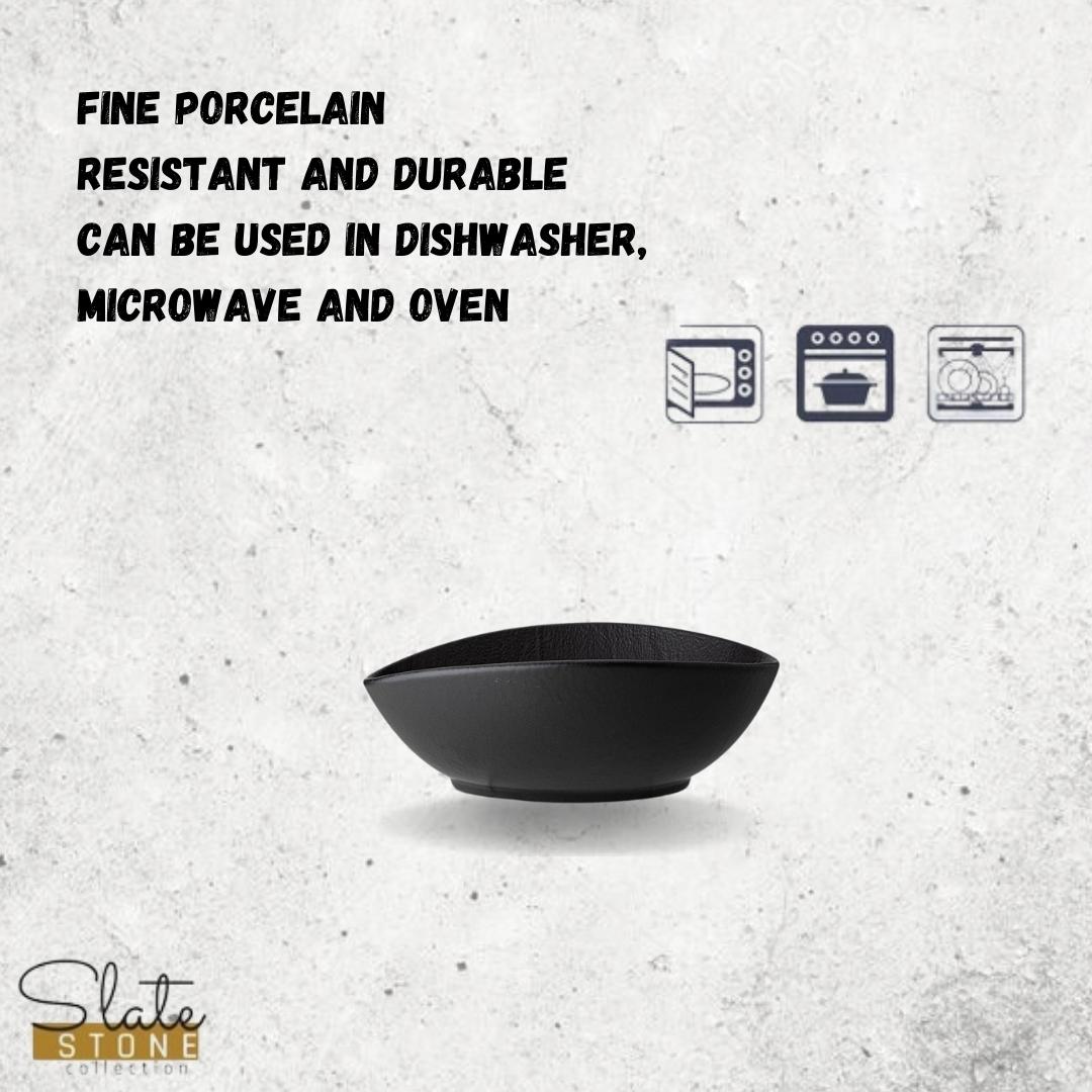 Wilmax Ovaler Teller 8 x 6 x 3 cm Schwarz WL-661117/A