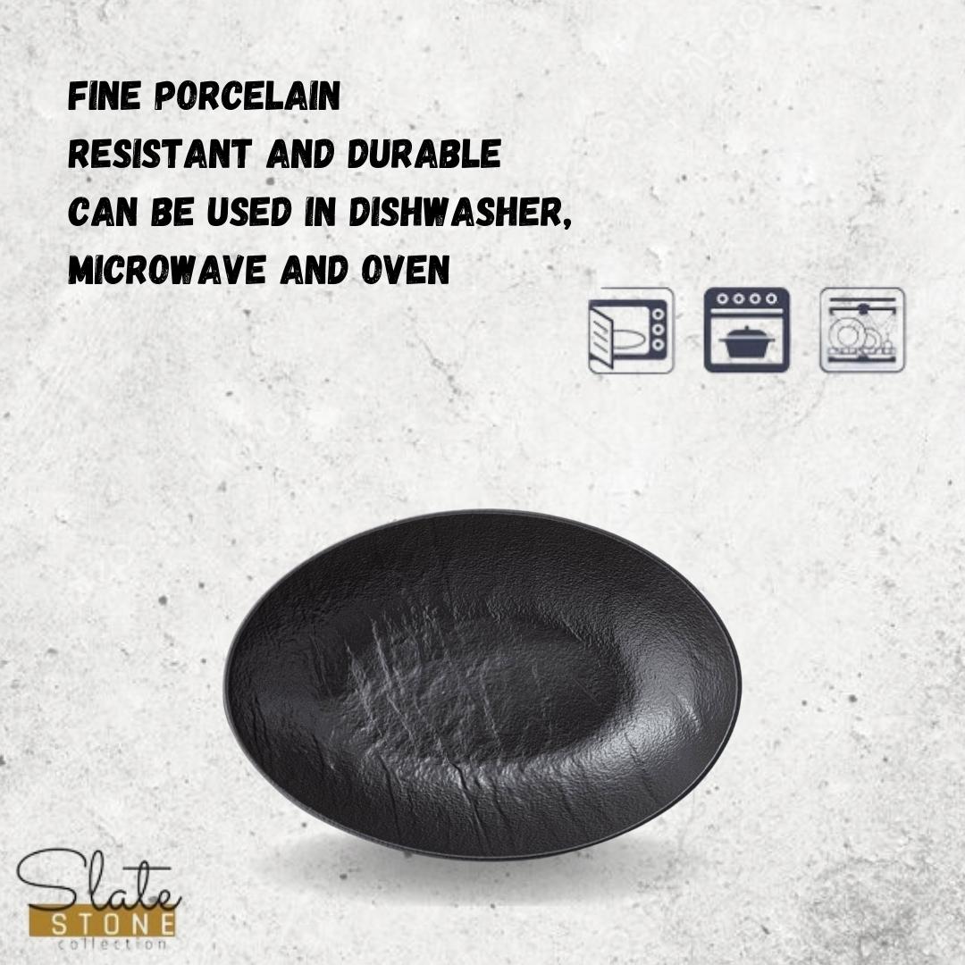 Wilmax Ovale Schüssel, 25 x 16,5 x 6 cm, Schwarz – WL-661120/A