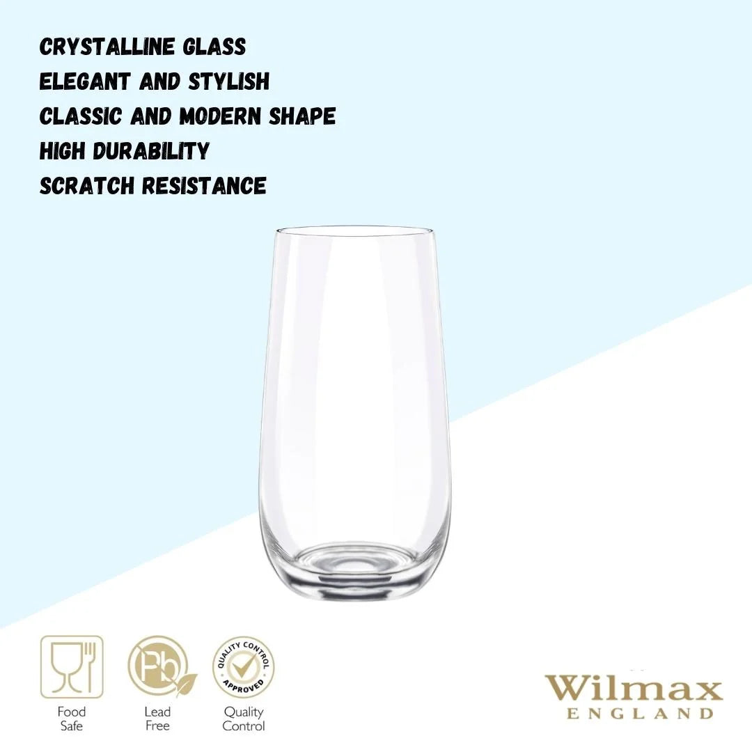 Wilmax Longdrinkglas 500 ml Kristalglas Transparant 2-delige set WL-888052/2C