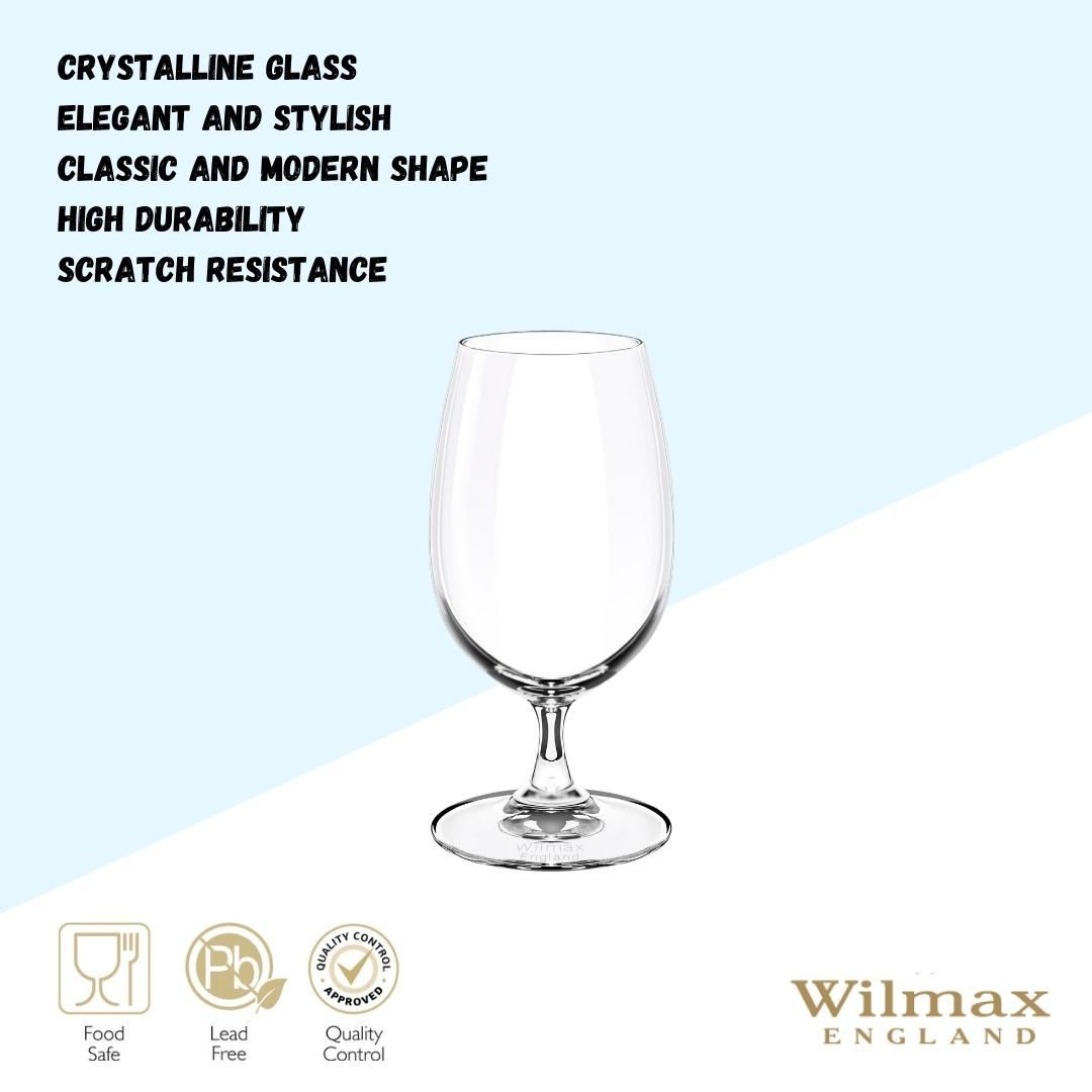 Wilmax Bierglas 420ml Kristalglas Transparant Set van 6