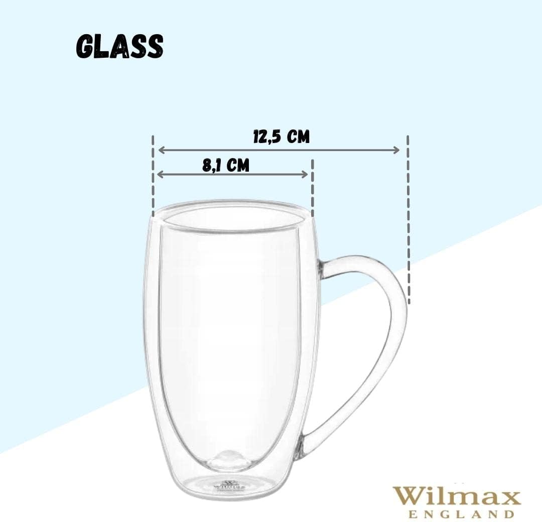 Wilmax DW Glazen Borosilicaat 400ml, 6-delig, A6