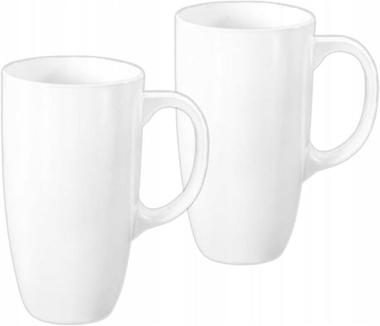 Wilmax Porzellantassen Set mit Griffen 2er Set Weiß 630ml WL-993093/A2