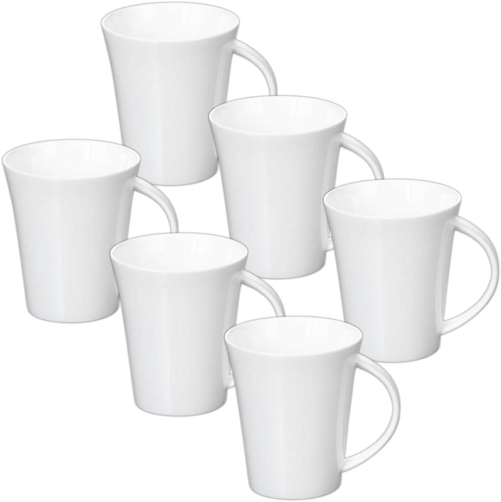 Wilmax Mugs 380 ml White Porcelain Set of 6 WL-993012/A6