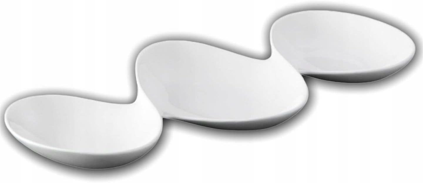 Wilmax Porzellan Servierteller, rund, 37 cm, 3-geteilt, WL-992416/A