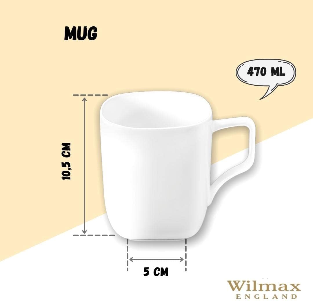 Wilmax Mugs 470 ml Set of 2 White Porcelain Ilona WL-993066/2C