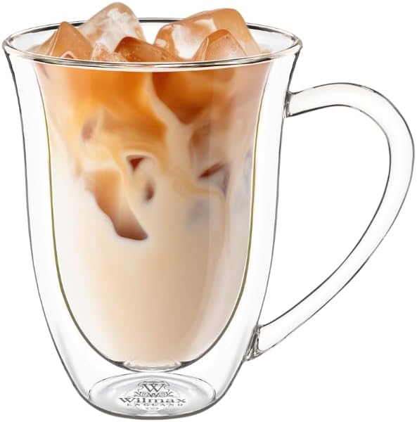 Wilmax Doppelwandige Tasse mit Henkel, 250 ml, 4er Set, WL-888725/A4