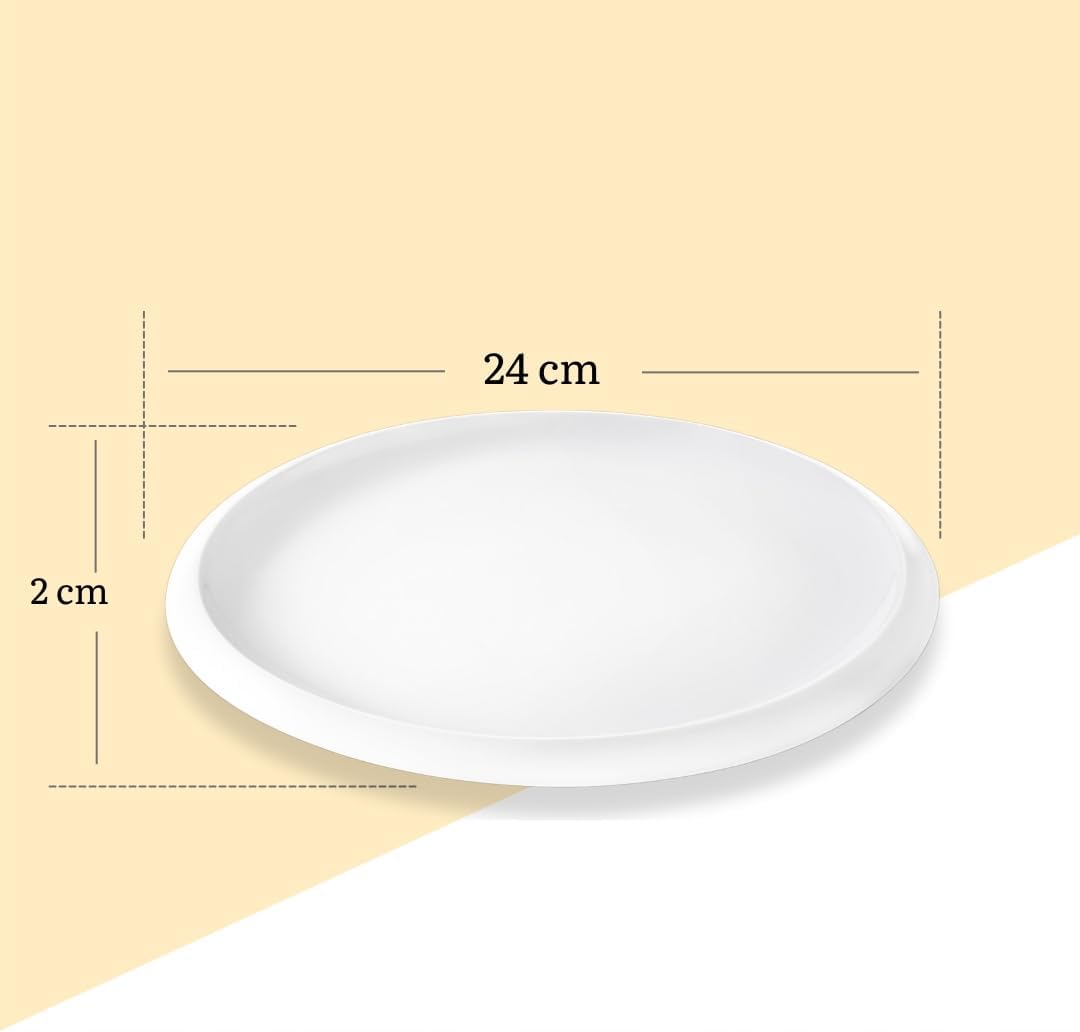 Wilmax Eetbord 24 cm van Porselein, Wit WL-991236/A