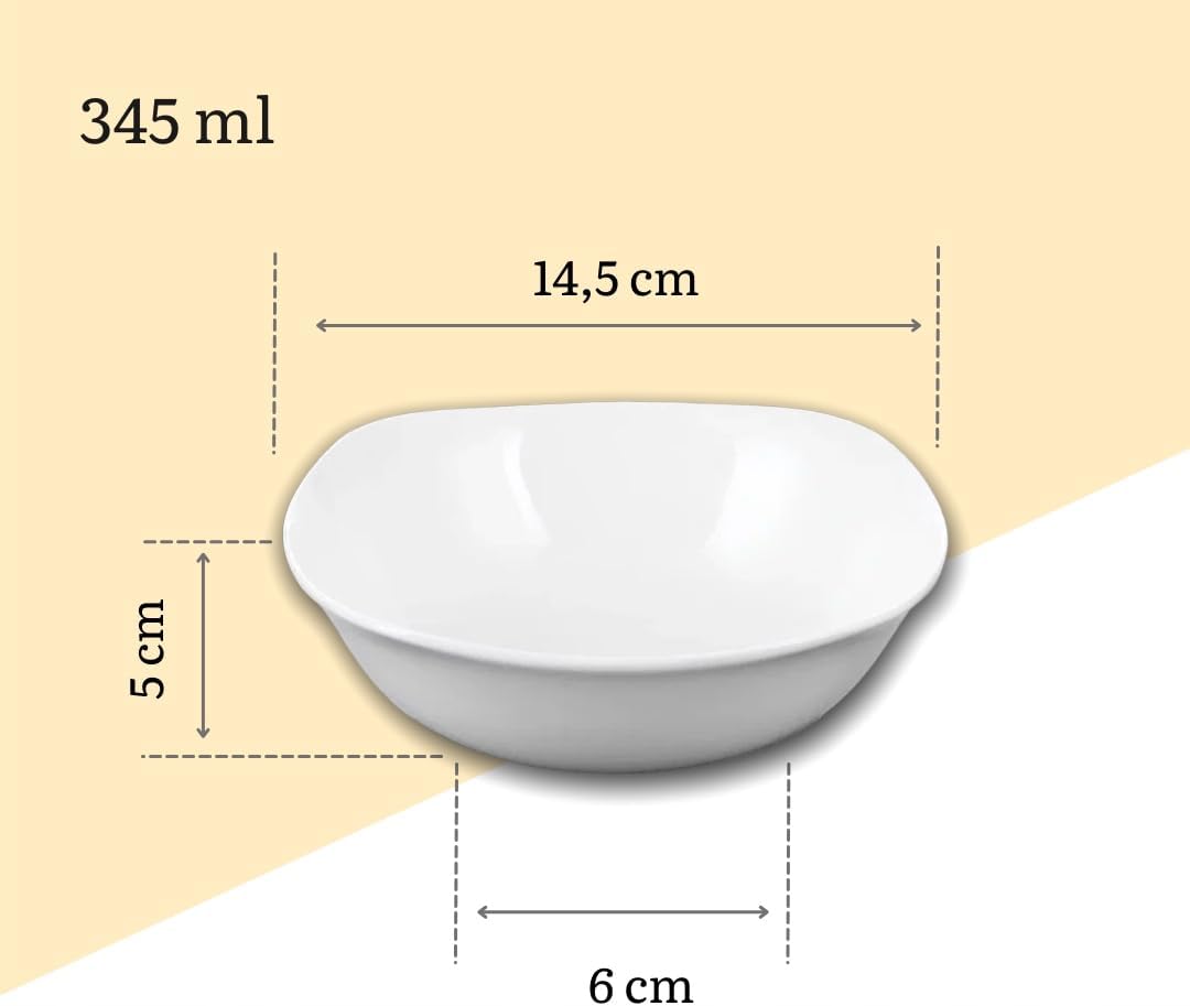 Wilmax Bowl 345 ml 14.5 cm White Porcelain 4 pcs WL-992000/A4