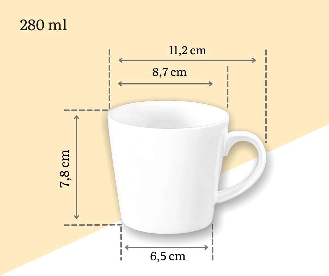 Wilmax Cup 280 ml Porcelain White 4-piece set WL-993101/A4