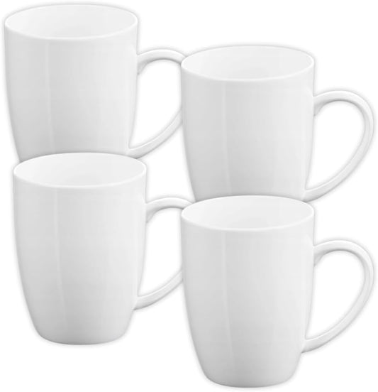 Wilmax Mokken 460 ml Wit Porselein 4-delige set WL-993018/A4