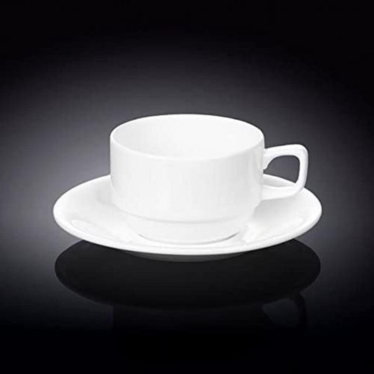 Wilmax Teetasse mit Untertasse, 220 ml, Porzellan, WL-993008/AB