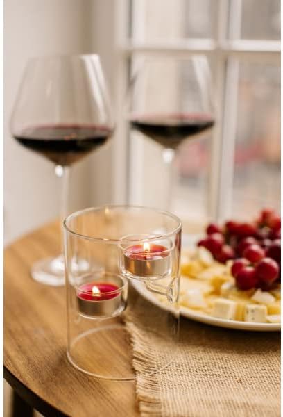 Wilmax Kerzenhalter für 2 Teelichter 12 cm Thermo-Glas WL-888905/A