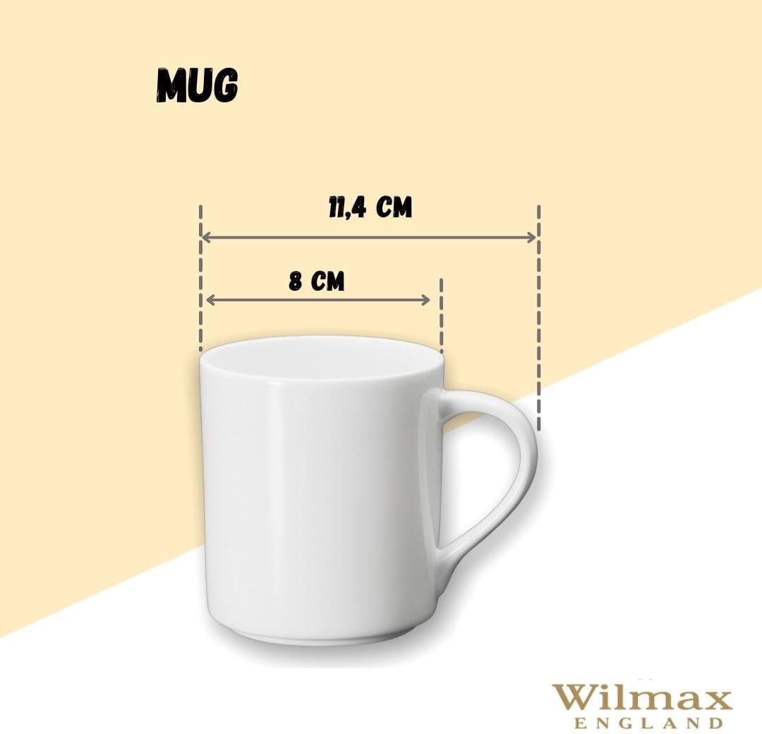 Wilmax England Beker 320 ml Wit Porselein 2-delige set