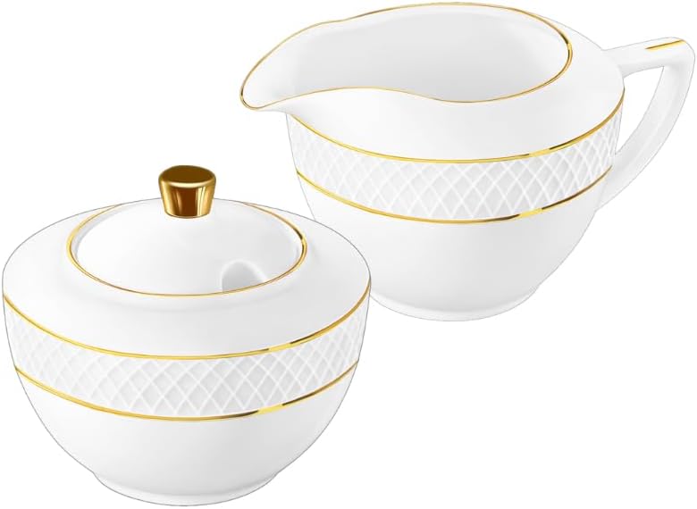Wilmax Suiker & Melk Set Porselein Gouden rand WL-880102470/A