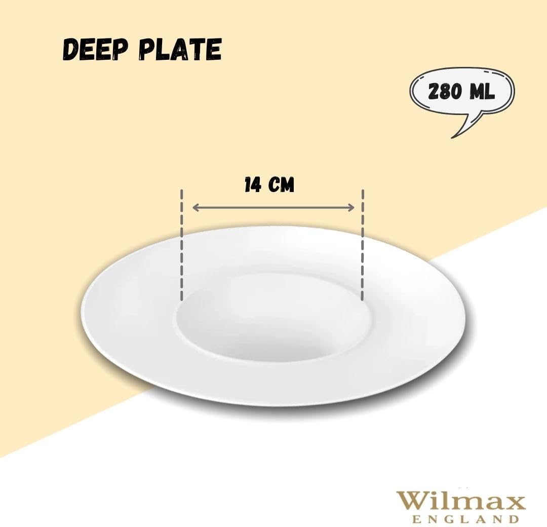 Wilmax Tiefer Teller 28 cm aus Porzellan, vielseitig einsetzbar – WL-991271/A