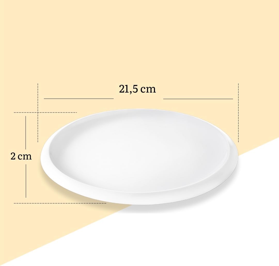 Wilmax Dessertbord 21.5 cm Wit Porselein 6-delige set