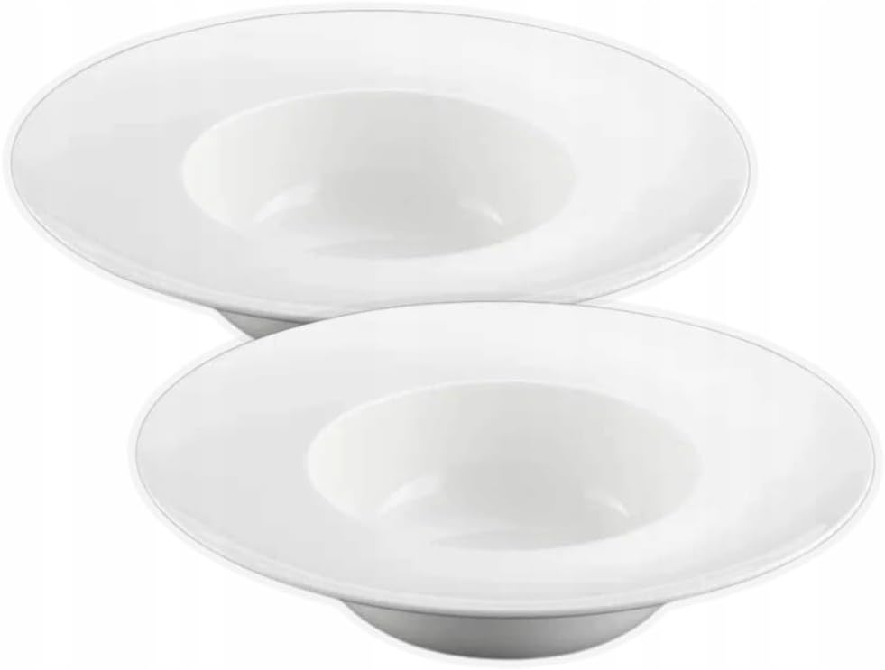 Wilmax Tiefer Porzellan-Teller 400 ml, Ø 22.5 cm, 2er Set, Weiß WL-991186/A2