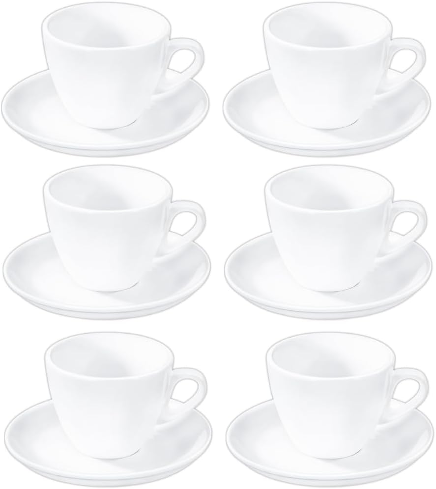 Wilmax Kopjes Wit Porselein Schoteltjes 6x AB6