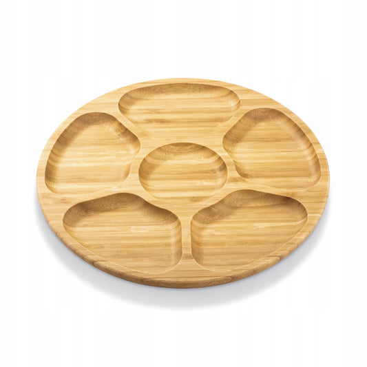 Wilmax Bamboe Serveerblad rond 3 vakken 38 cm