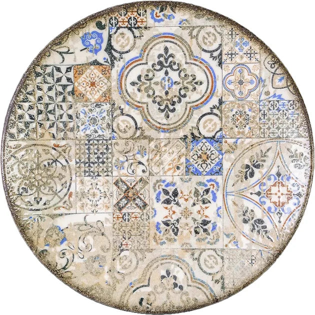 Wilmax Porzellan Dessertteller 2er Set, 17 cm, Rund, Vintage Mosaic Design – WL-671301/A2