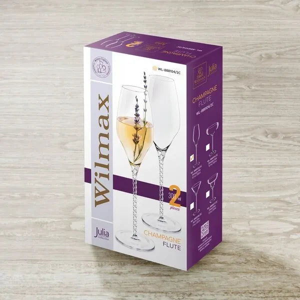Wilmax England Champagnefluit Kristalglas 300ml 2-delig