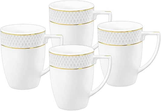 Wilmax Mok Wit Gouden Rand 4-delige Set A4