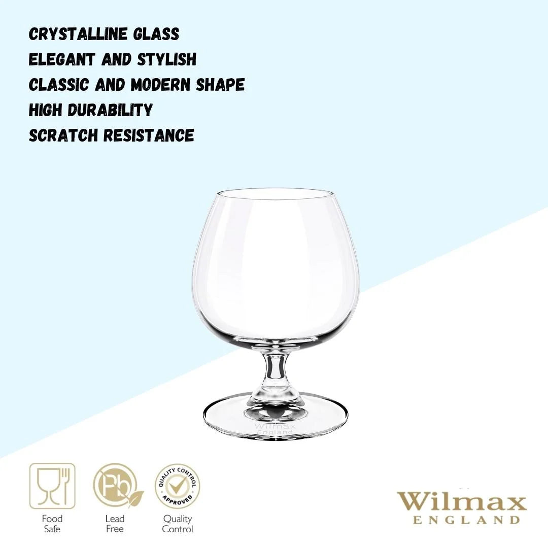Wilmax Cognacglas Set 6 Stück aus Kristall 410 ml WL-888025/6A