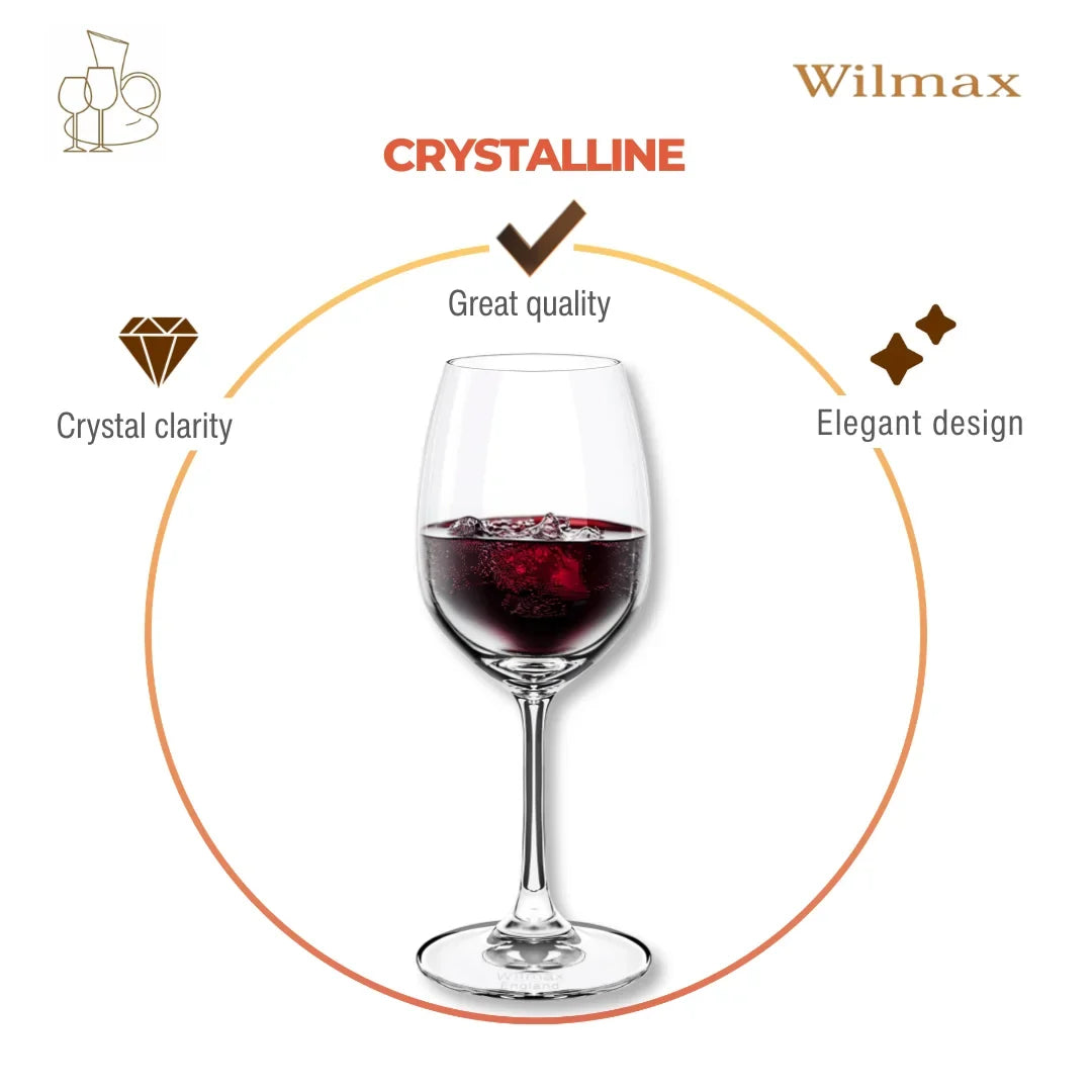 Wilmax Wijnglas 350 ml Kristalglas Transparant Set van 6
