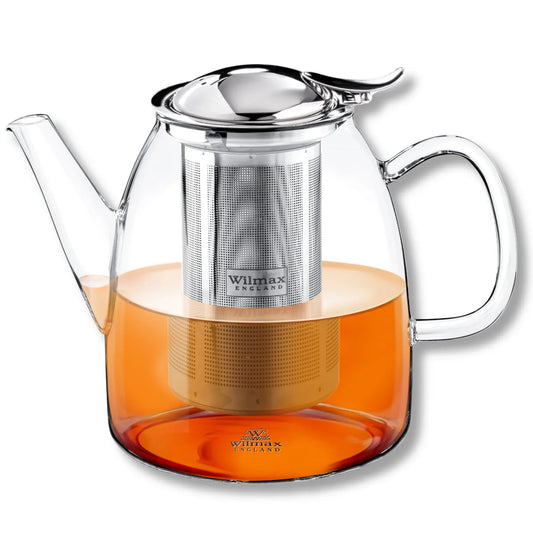 Wilmax England Theepot 600ml Borosilicaatglas RVS filter