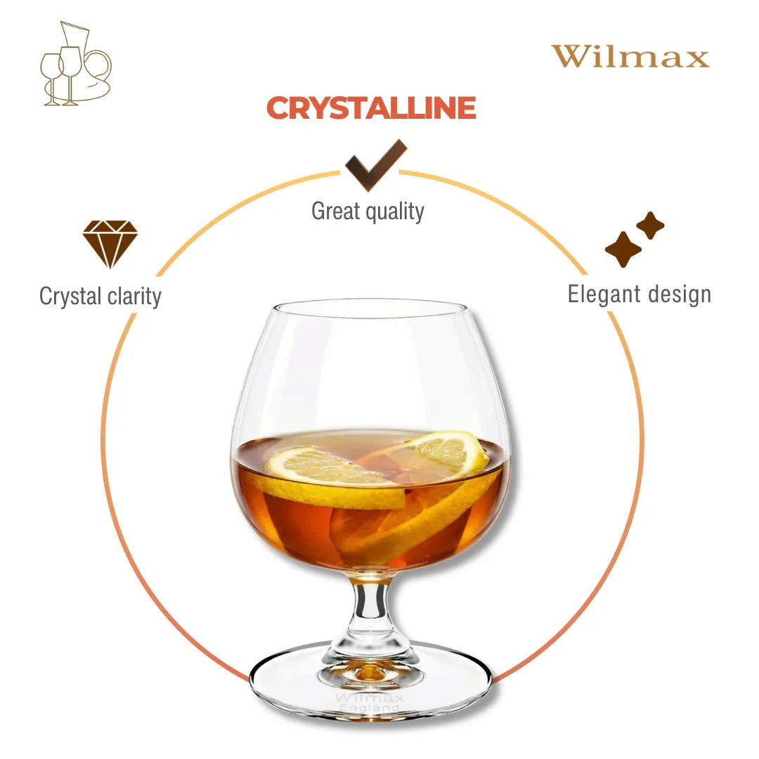 Wilmax Cognacglas 410ml Kristalglas Transparant 6x