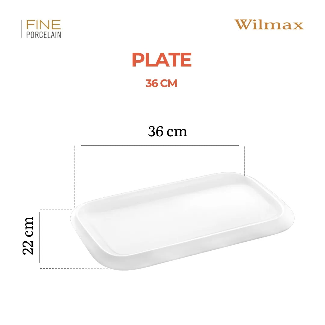 Wilmax England Porseleinen Serveerplateau Wit 36x22 cm