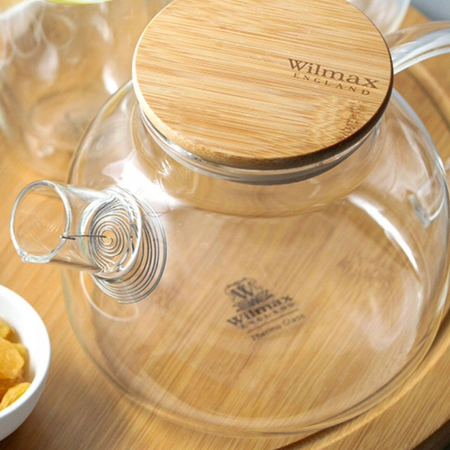 Wilmax England Theepot Glas 1200ml met Bamboe deksel