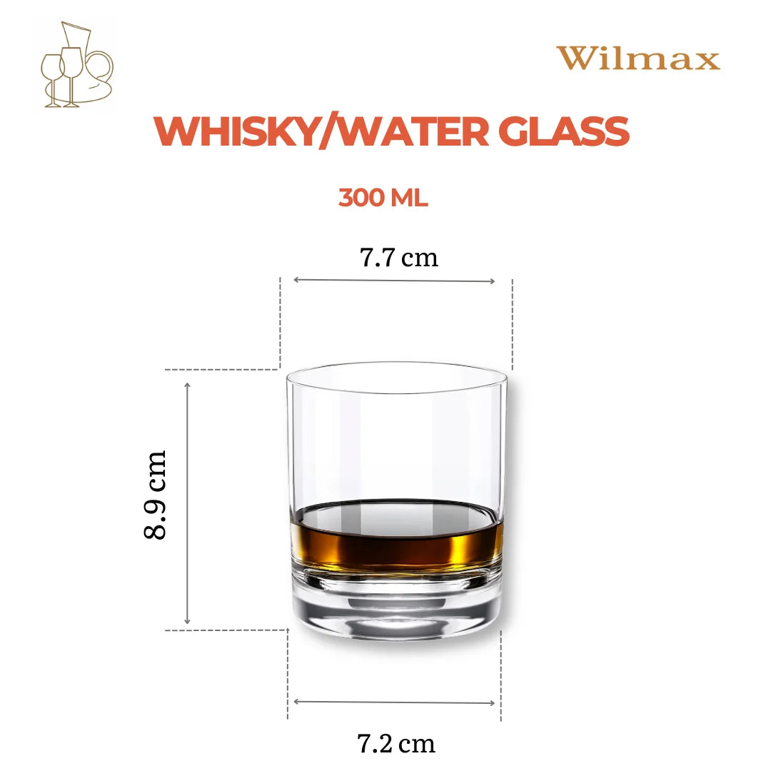 Wilmax Whiskyglas Kristalglas 300ml Set van 6