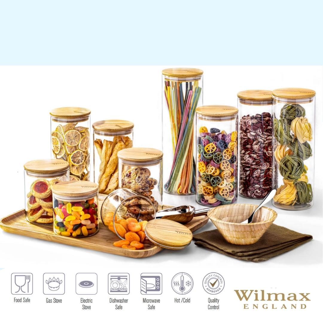 Wilmax Voorraadpot 1500ml bamboe deksel 2x WL-888507/A2
