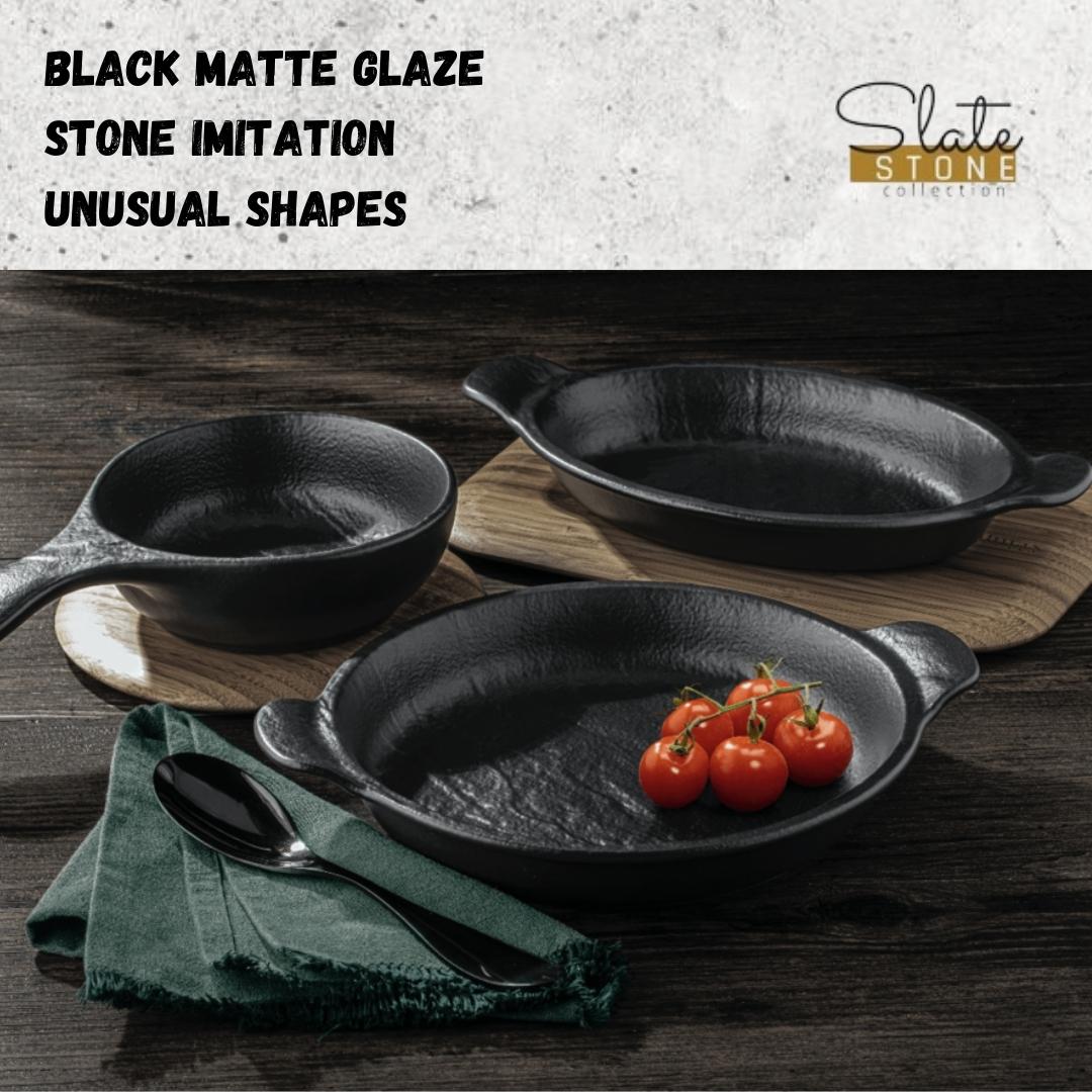 Wilmax - Ovale Auflaufform - 28 x 16 cm - Schwarz - WL-661146/A