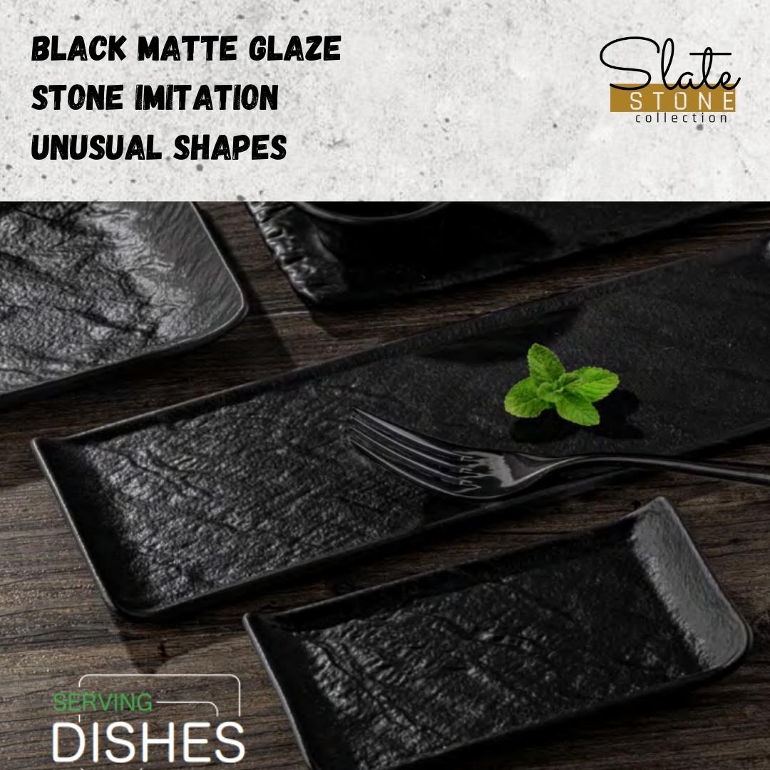 Wilmax Servierplatte Schwarz Kratzfest Spülmaschinenfest 30 x 9,5 cm WL-661102/A