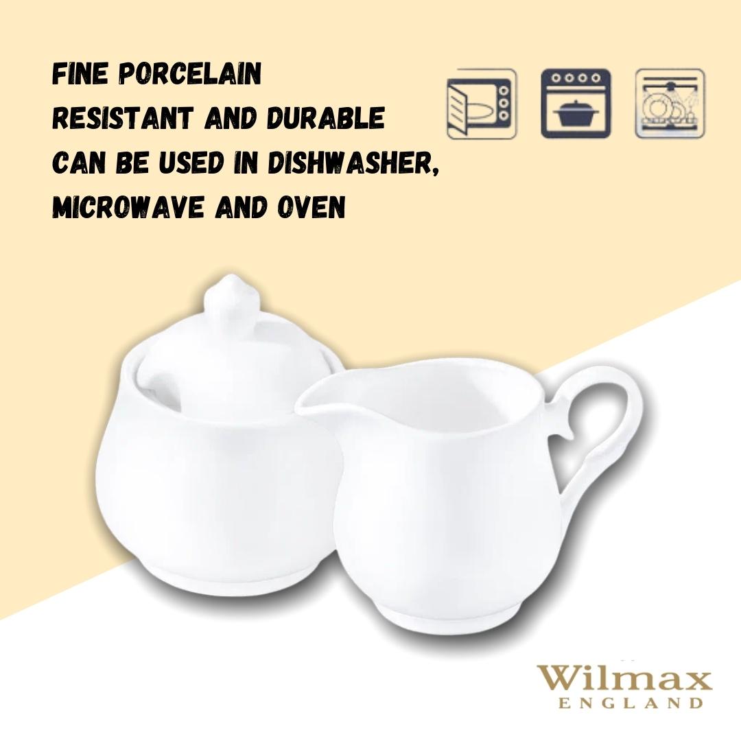 Wilmax Suikerpot & Melkkan Set Wit Porselein WL-995024/2C