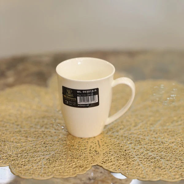 Wilmax  Porzellan Kaffeetassen Set 4er 380ml Weiß Modernes Kaffeebecher Set WL-993014/A4