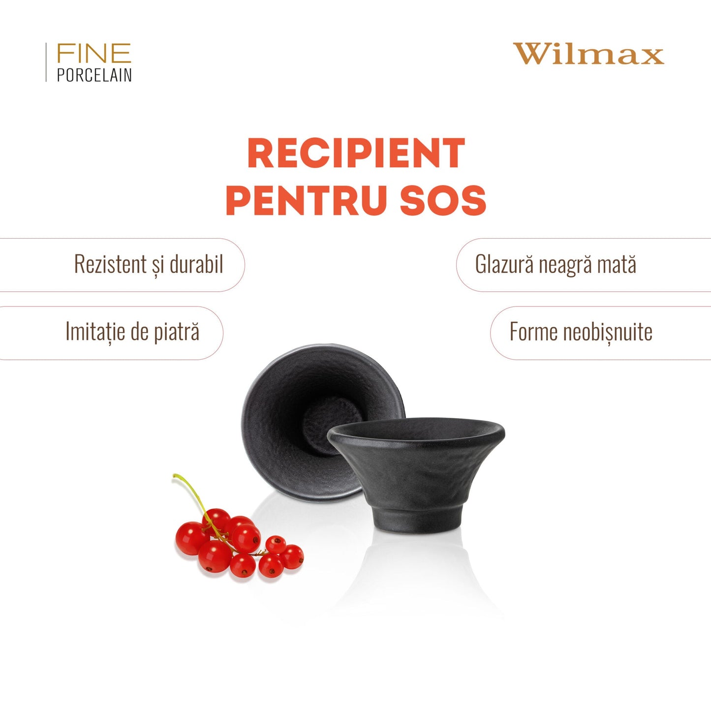Wilmax England Sausbakje 7.5x4 cm Wit Porselein WL-661134/A