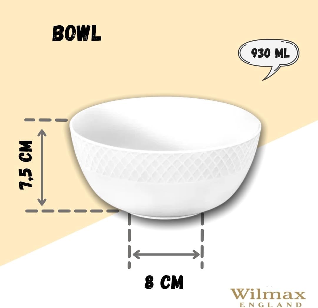 Wilmax Porzellan Schüssel, 16 cm, 930 ml, WL-880101368/A