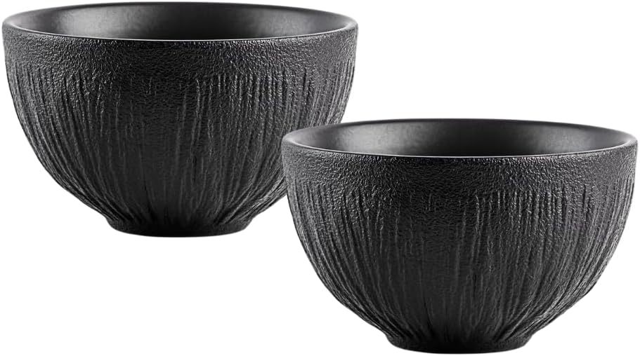 Wilmax Schalen Set 2er Schwarz 1000 ml Porzellan Salatschüssel WL-664117/A2