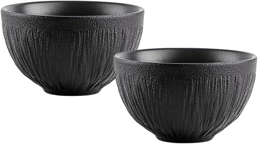 Wilmax Schalen Set 2er Schwarz 1000 ml Porzellan Salatschüssel WL-664117/A2