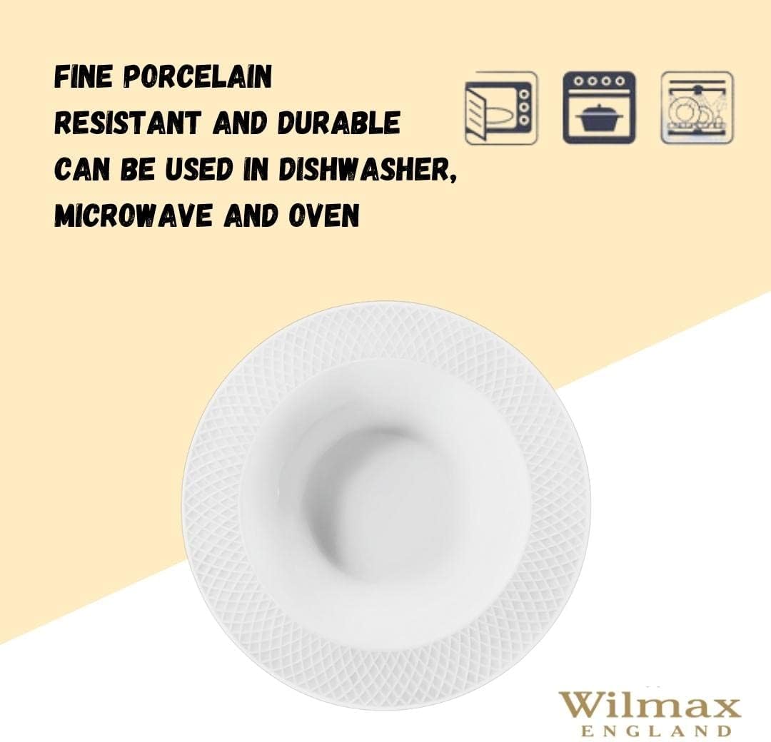 Wilmax Deep Plate 22.5cm White Porcelain Set of 6 WL-880102/6C