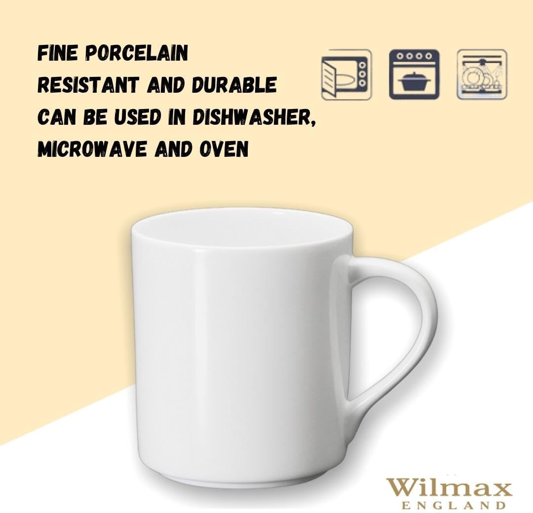 Wilmax England Beker 320 ml Wit Porselein 2-delige set
