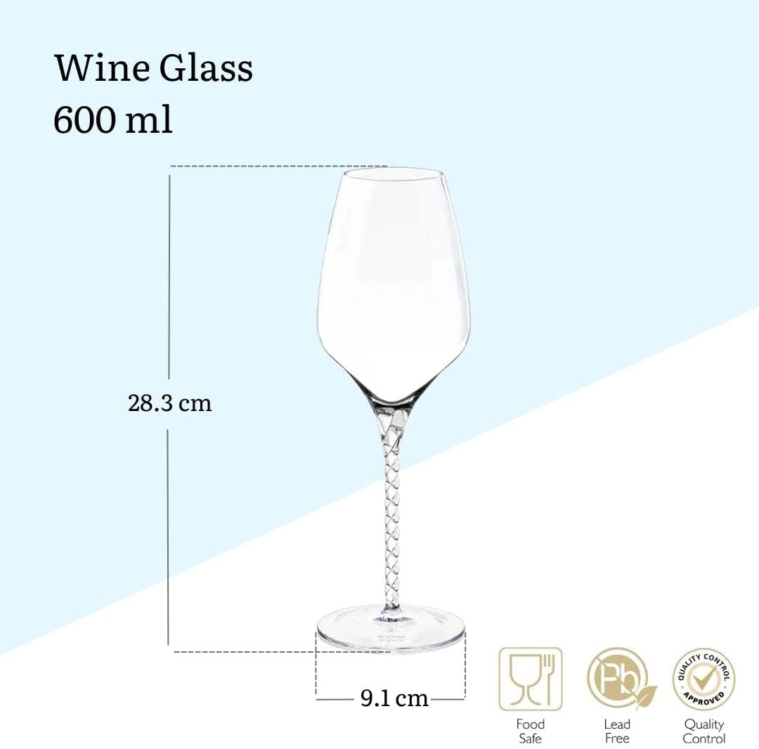 Wilmax Weinglas Set 600 ml, 2-teilig aus Glas-Kristallin – WL-888101/2C