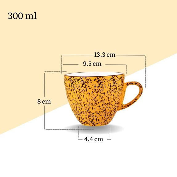 Wilmax England Cup 300ml Yellow Porcelain WL-667436/A